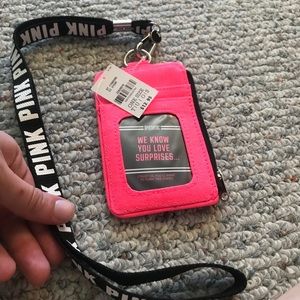Pink VS ID Wallet with Lanyard